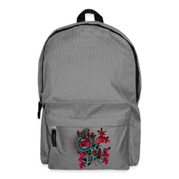 Fleurs de printemps rouge printemps motif - Sac à dos - gris éléphant - Devant