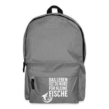 Das Leben ist zu kurz für kleine Fische - Rucksack - Mittelgrau - Vorne