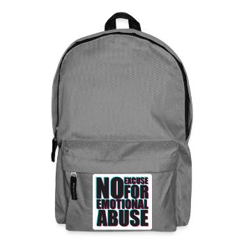 Mutig: Keine Entschuldigung für emotionales Missbrauchsdesign - Rucksack - Mittelgrau - Vorne
