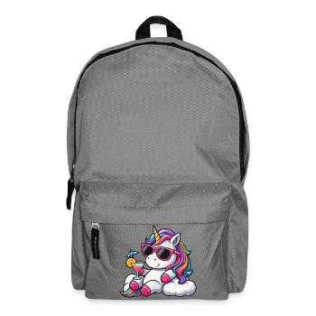 Wunderschönes Einhorn Regenbogen Wolken Urlaub - Rucksack - Mittelgrau - Vorne