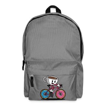 Mug avec le sourire sur un vélo beignet - Sac à dos - gris éléphant - Devant
