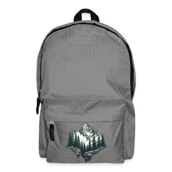 Majestätische Berglandschaft Illustration - Rucksack - Mittelgrau - Vorne