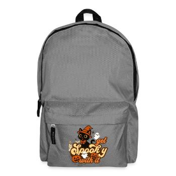 Whimsical Halloween Cat Design - Backpack - elephant grey - Front