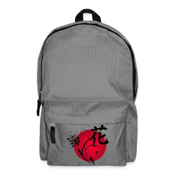 Black Flower of Japan - Backpack - elephant grey - Front