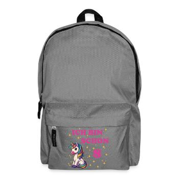 Children's Birthday 8, Dancing Funny Unicorn - Backpack - elephant grey - Front