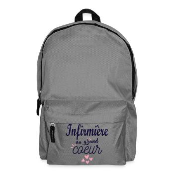 Cadeau infirmière personnalisé - super infirmière - Sac à dos - gris éléphant - Devant