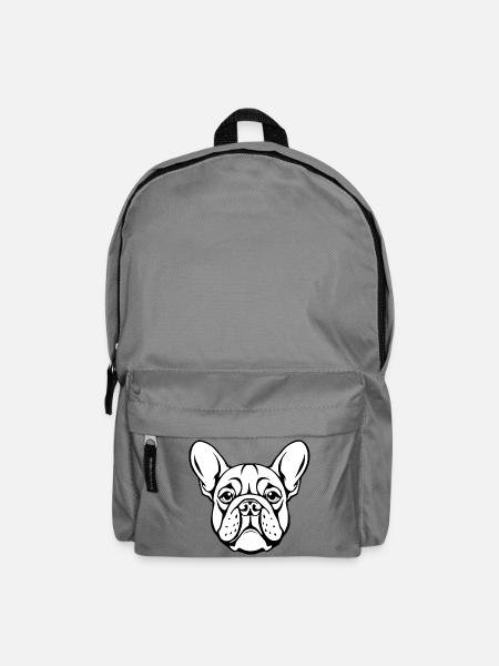 Bulldogge Hunde Hundekopf T-shirt Geschenk - Rucksack - Mittelgrau