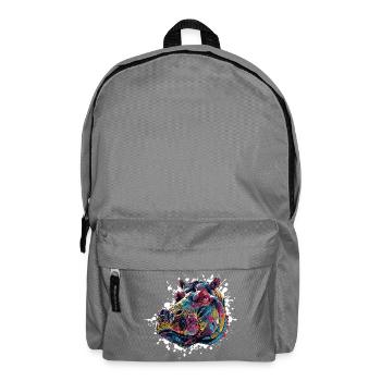 Colorful Hippo Paint Splash - Backpack - elephant grey - Front