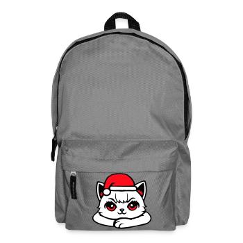 Katze Selbstbewusst Weihnachtsmütze Süß Kätzchen - Rucksack - Mittelgrau - Vorne