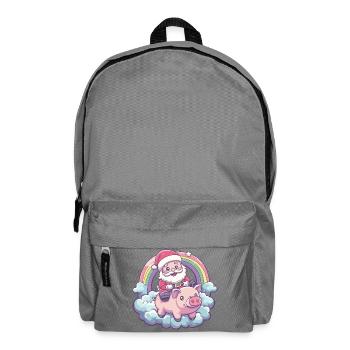 Pig Santa Claus Christmas - Backpack - elephant grey - Front