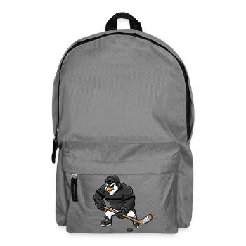 Muskulöser Pinguin Eishockeyspieler Cool Hockey - Backpack - elephant grey - Front