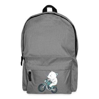 Vintage Motorrad Teddybär - Rucksack - Mittelgrau - Vorne