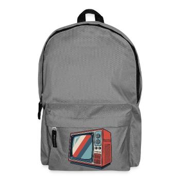 Retro TV Stripes Vintage Pattern - Backpack - elephant grey - Front