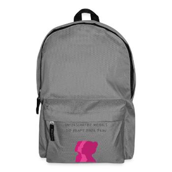 Never underestimate the power of a woman - Backpack - elephant grey - Front