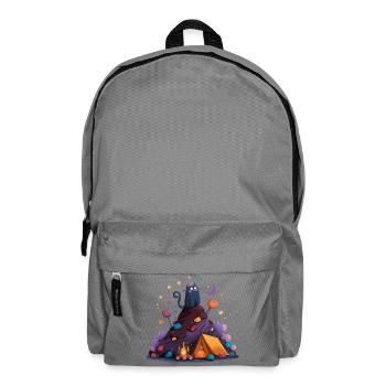 Camp pour chats au volcan - Sac à dos - gris éléphant - Devant