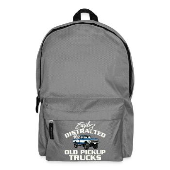 Easily Distracted By Old Pickup Trucks Car Humor - Backpack - elephant grey - Front