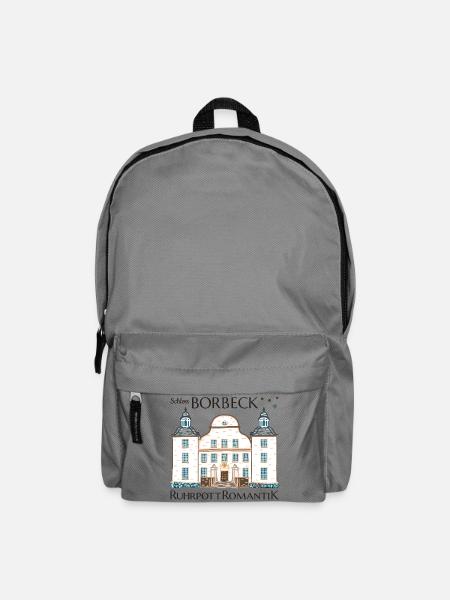 Essen, Handzeichnung Schloss Borbeck, Ruhrpott - Rucksack - Mittelgrau