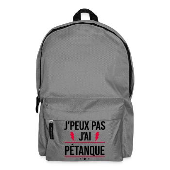 J’peux pas j’ai pétanque Humour Pétanque - Sac à dos - gris éléphant - Devant