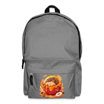 Kuscheliger Igel im Donut - Rucksack - Mittelgrau - Vorne