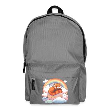Red Panda in Rainbow Cloud Cake - Backpack - elephant grey - Front