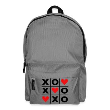 Minimal Red Hearts Love Cute Aesthetic - Backpack - elephant grey - Front