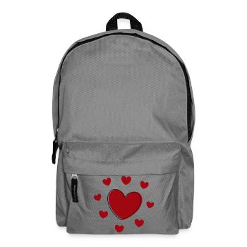 rotes Herz rot Geschenk Valentinstag - Rucksack - Mittelgrau - Vorne
