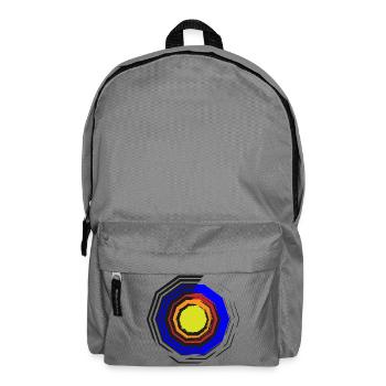 Farbkreis-Oktagon Neon Zentrum - Rucksack - Mittelgrau - Vorne