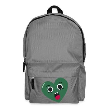 Smiling Green Heart - Backpack - elephant grey - Front