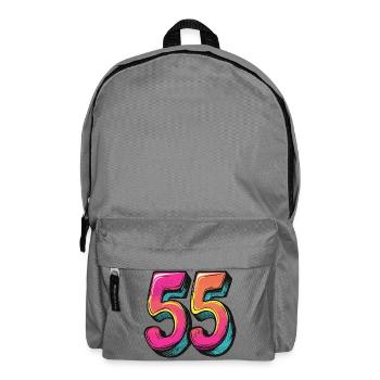 55 Zahl Bunt - Rucksack - Mittelgrau - Vorne
