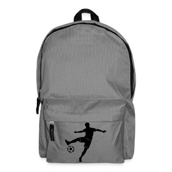 Fussballer macht Trick Fussball einfarbiges Motiv - Rucksack - Mittelgrau - Vorne