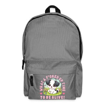 Funny Black Humor Dogs Design - Backpack - elephant grey - Front