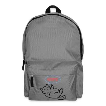 Lachende Katze Nope Mittelfinger - Rucksack - Mittelgrau - Vorne