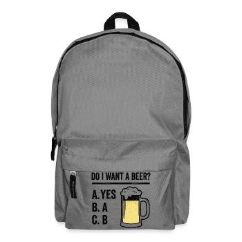 Beer Humor Shirt for Men - Backpack - elephant grey - Front