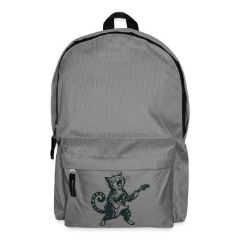 Rock ’n’ Roll Katze – Coole Gitarristen Mieze - Rucksack - Mittelgrau - Vorne