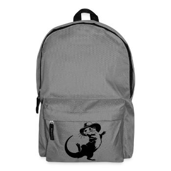 Loutre drôle avec motif de dessin animé chapeau - Sac à dos - gris éléphant - Devant