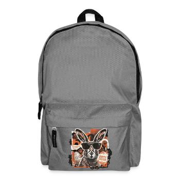 Ostern Vintage Retro Osterhase Sonnenbrille - Rucksack - Mittelgrau - Vorne