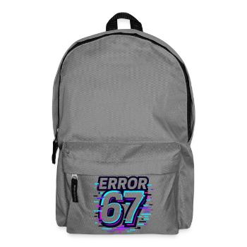 Error 67 Six Seven Glitch Cyber Meme Gift Idea - Backpack - elephant grey - Front