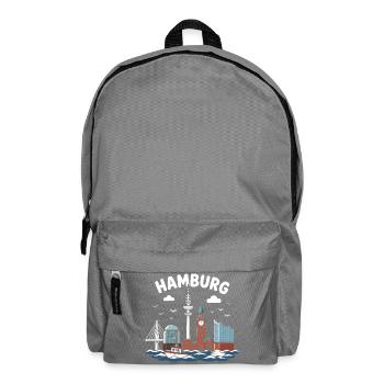 Hamburg Skyline Küstenzauber - Rucksack - Mittelgrau - Vorne