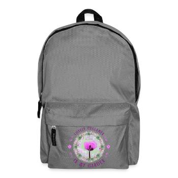 pink violet floral floral floral blossom - Backpack - elephant grey - Front