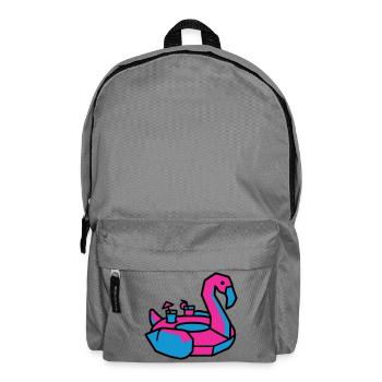 Fête de la piscine des animaux natants Flamants - Sac à dos - gris éléphant - Devant