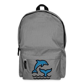 Delfine Wellen Meer Silhouette - Rucksack - Mittelgrau - Vorne
