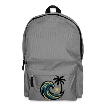 Wave Palm Tree Surfing Beach Vacation Beach Club - Backpack - elephant grey - Front