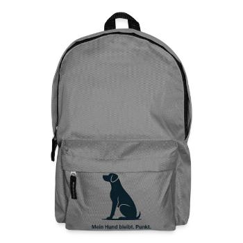 Sitzender Hund Silhouette – Loyaler Eindruck - Rucksack - Mittelgrau - Vorne