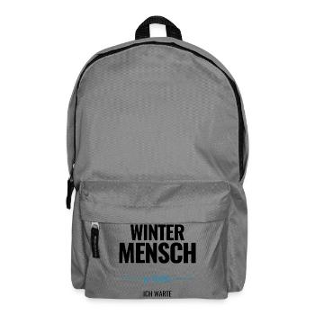 Wintermensch zu 100% Ich warte - Rucksack - Mittelgrau - Vorne