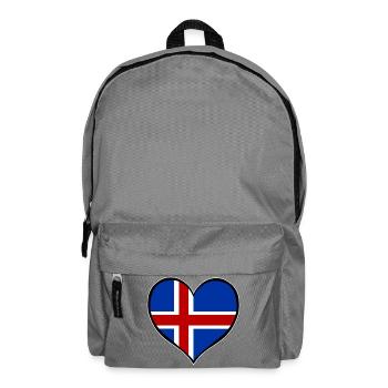 Iceland Heart Flag - Backpack - elephant grey - Front