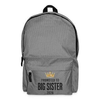 Große Schwester 2026 T-Shirt mit Krone - Rucksack - Mittelgrau - Vorne
