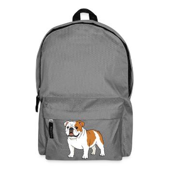 Cartoon Bulldog Print on Clothing - Backpack - elephant grey - Front
