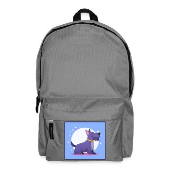 Lila Scottish-Terrier (Comic) - Rucksack - Mittelgrau - Vorne