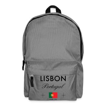 Lissabon Portugal Koordinaten Reise Souvenir - Rucksack - Mittelgrau - Vorne
