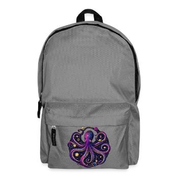 Cosmic Octopus Planetary Orbit Illustration - Backpack - elephant grey - Front